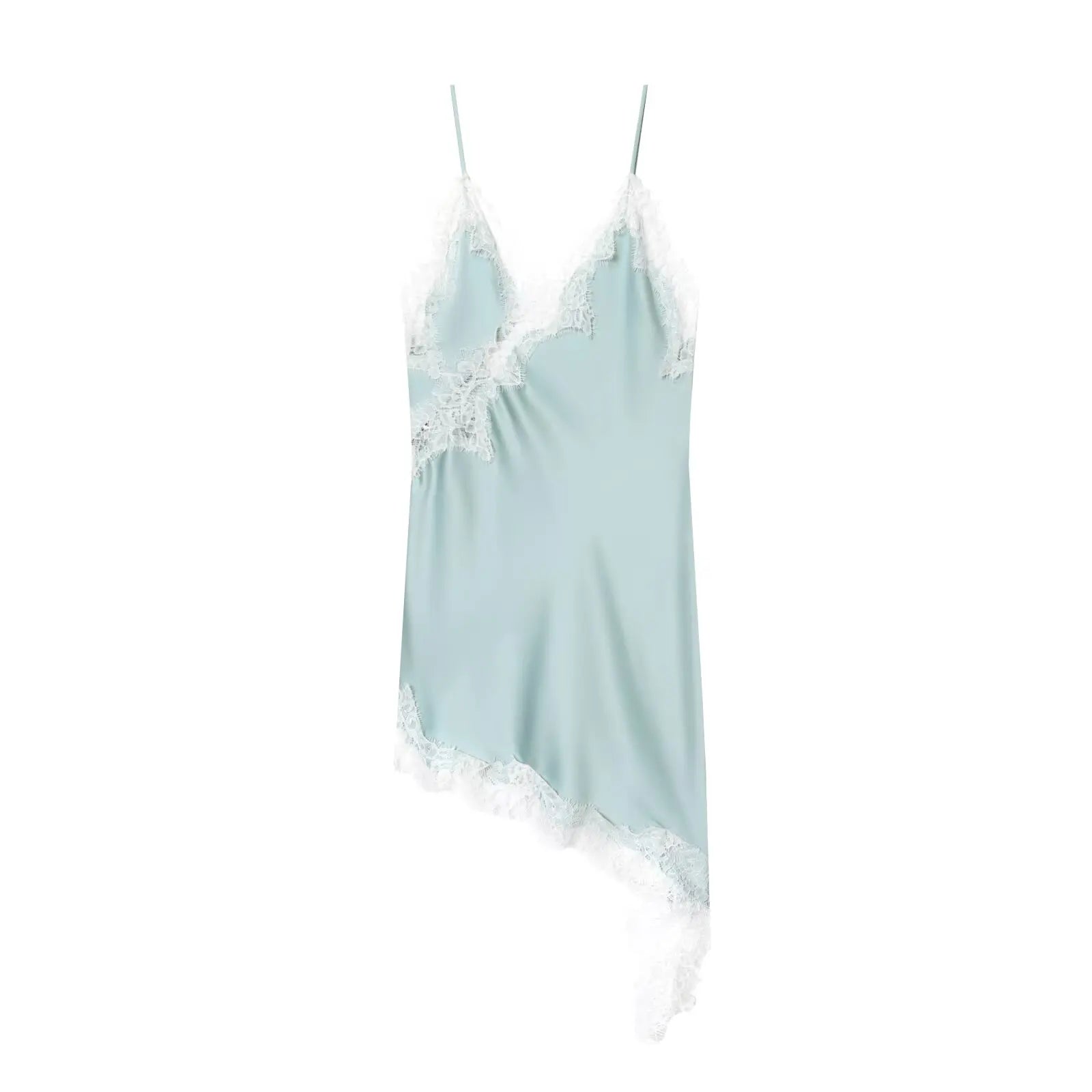 A sexy satin lace mini dress with a backless asymmetric design that highlights your curves—perfect for summer nights, beach vibes, and standout party looks